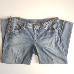 Blue Denim Silver Jean Capris